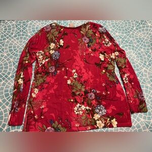 💛TODAY***$23***Chico’s deep pink pullover sweater w/floral design note s